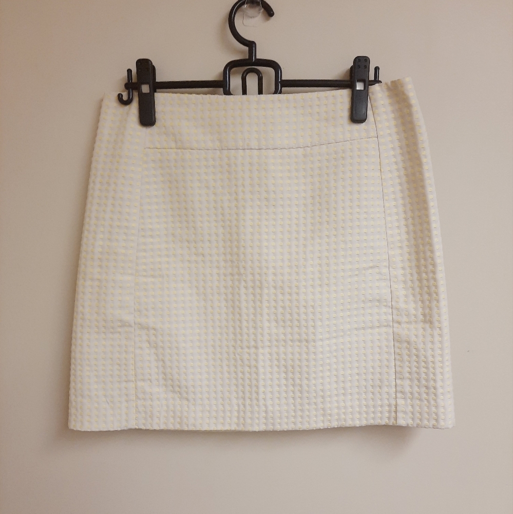Ann Taylor Loft Yellow Polka-dot Mini Skirt
